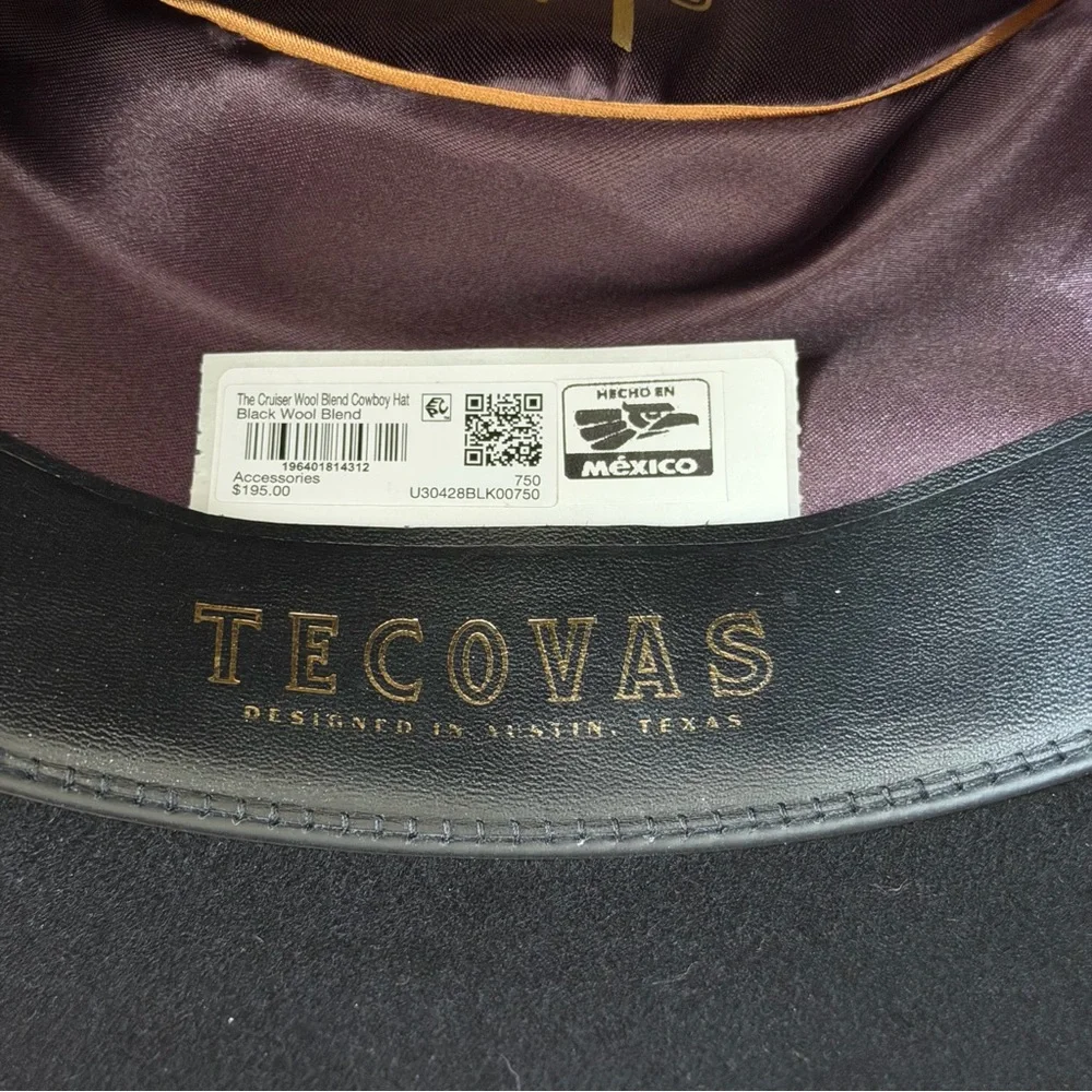 NWT Tecovas “The Cruiser” Cowboy Hat - Black Size 7 1/2 (750) - Picture 5 of 10